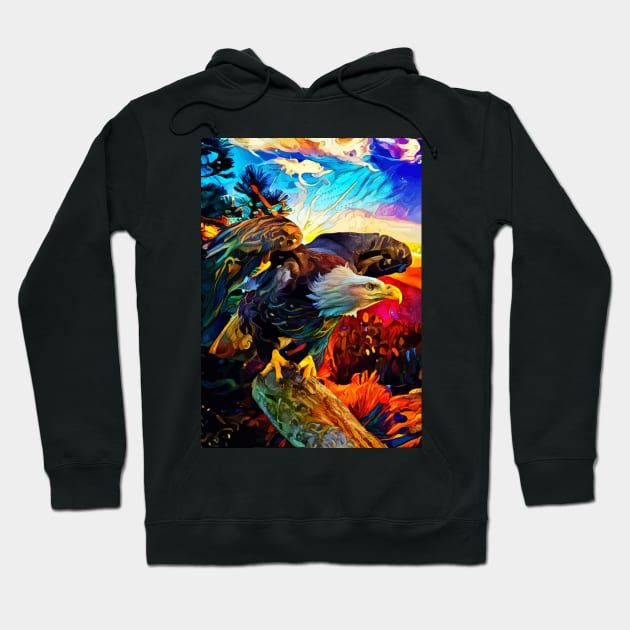 Colorful Eagle Hoodie by hustlart